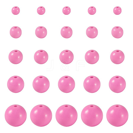 100Pcs 5 Styles Opaque Acrylic Beads MACR-TADJ0001-12F-1