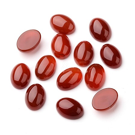 Grade A Natural Red Agate Oval Cabochons G-L394-10A-18x13mm-1
