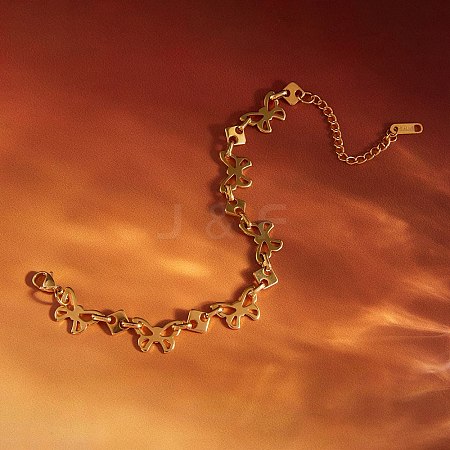 304 Stainless Steel Link Chain Bracelets for Women BJEW-G788-01G-1