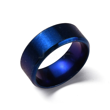 Titanium Steel Wide Band Finger Rings for Women Men RJEW-WH0009-13C-BU-1