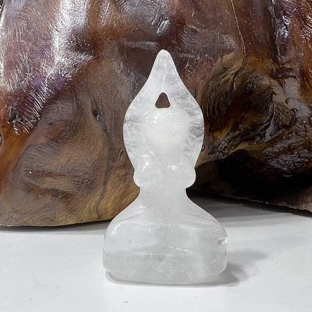 Natural Quartz Crystal Carved Healing Yoga Goddess Figurines PW-WG59957-08-1