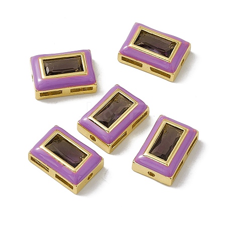 Rack Plating Brass Rectangle Beads KK-C007-14G-03-1
