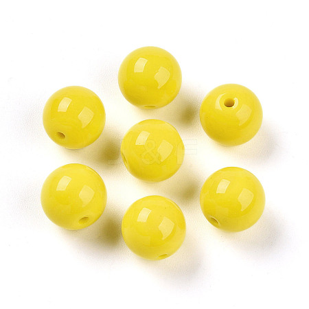 Opaque Solid Color Glass Beads GLAA-N007-10mm-A02-1