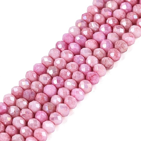 Anti-Tarnish Dyed Rondelle Glass Beads Strands LS-EGLA-T021-3mm-17-14-1