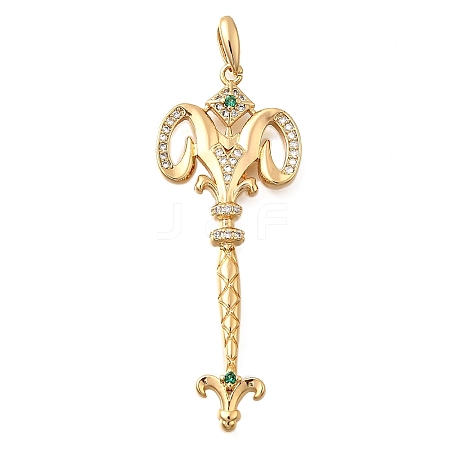 Brass Micro Pave Cubic Zirconia Big Pendants X1-KK-B147-04G-03-1