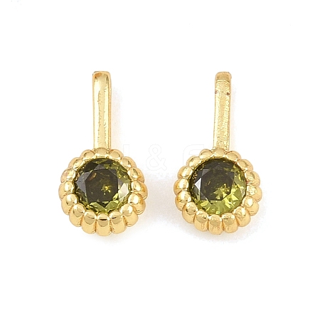 Brass Pave Cubic Zirconia Charms KK-K340-45G-03-1