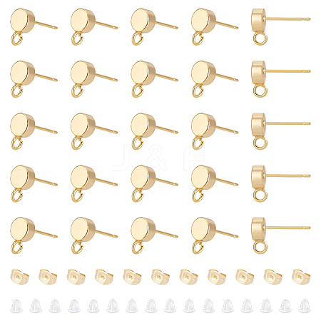 Brass Stud Earring Findings KK-UN0002-79-1
