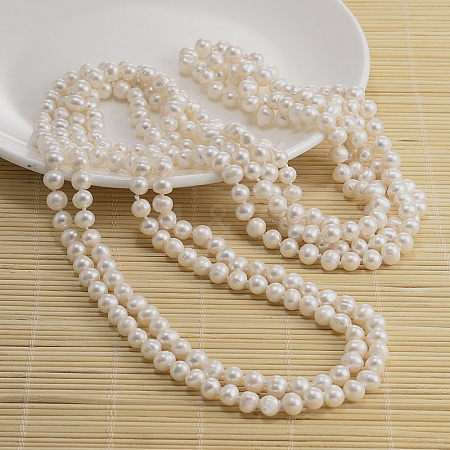 Natural Pearl Beads Necklace NJEW-P126-B-10-1