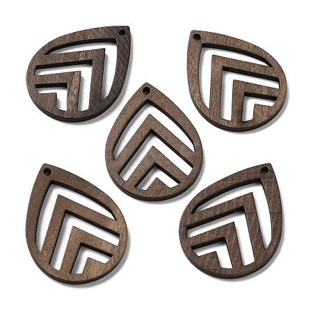 Walnut Wood Hollow Pendants WOOD-G018-11-1-1