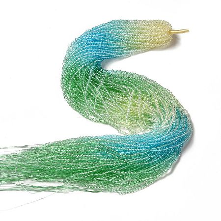 Transparent Gradient Color Glass Beads Strands LS-GLAA-H021-01B-24-1
