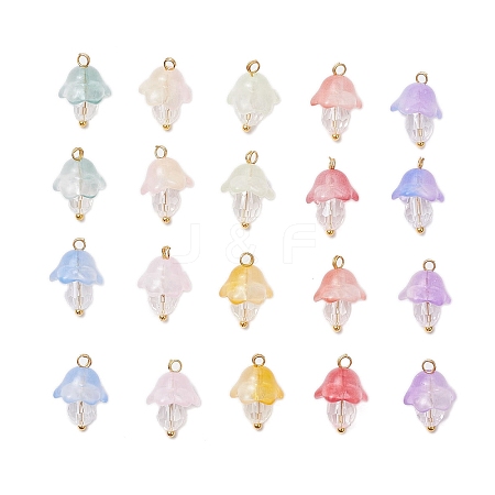 Mushroom Transparent Glass Pendants PALLOY-JF03654-01-1