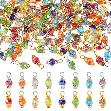 Electroplate Glass Pendants GLAA-HS0001-06-1