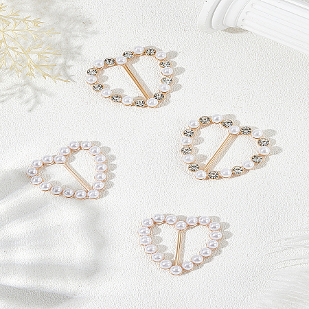 4Pcs 4 Style Alloy Rhinestone Buckle Clasps FIND-LP0008-20-1