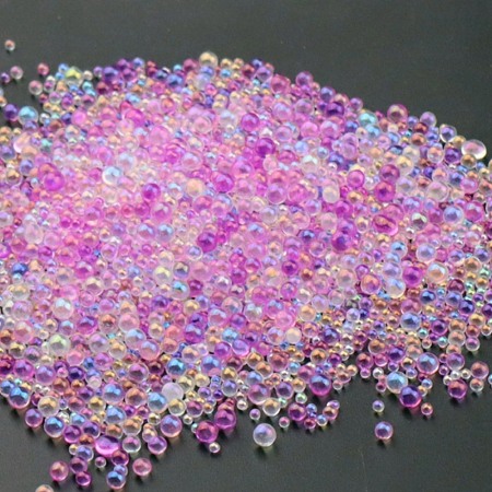 AB Color Plated 3D Nail Art Glass Mini Ball Beads MRMJ-WH0064-40G-1