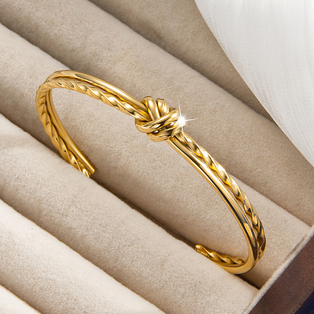 304 Stainless Steel Open Cuff Bangles WG83596-02-1