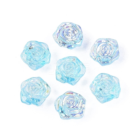 Electroplate Transparent Glass Beads Strands EGLA-N056-02A-08-1