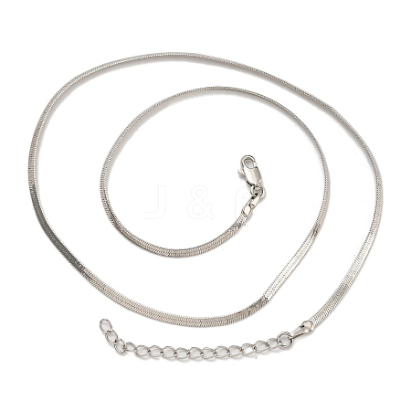 Brass Flat Snake Chain Necklaces for Women NJEW-U011-06P-1