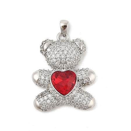 Brass Micro Pave Cubic Zirconia Pendants KK-P300-03P-01-1
