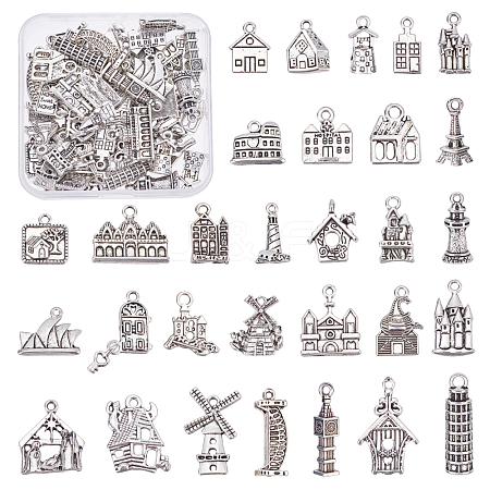   60pcs 30 Style Zinc Alloy Pendants Set PALLOY-PH0002-06-1