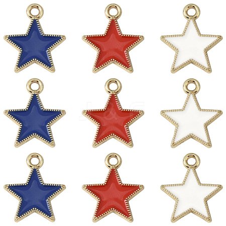 20Pcs 3 Colors Alloy Enamel Pendants ENAM-FS0003-53-1