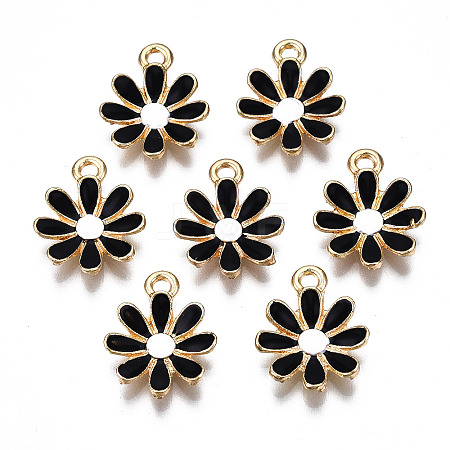 Light Gold Plated Alloy Pendants LS-ENAM-T009-39D-1