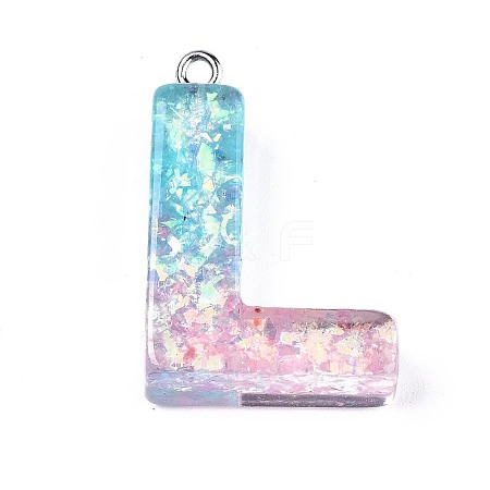 Transparent Epoxy Resin Pendants CRES-S364-002L-1