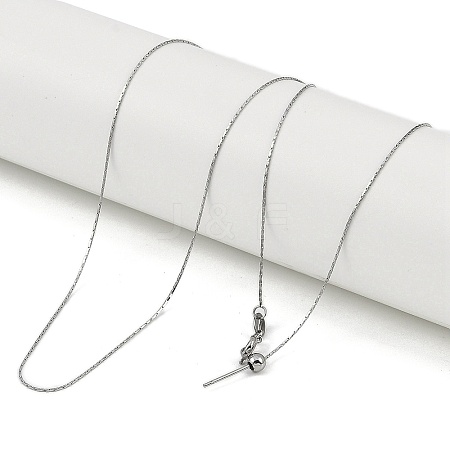 0.5MM 201 Stainless Steel Chain Adjustable Slider Necklaces for Women Men NJEW-H042-08P-A-1
