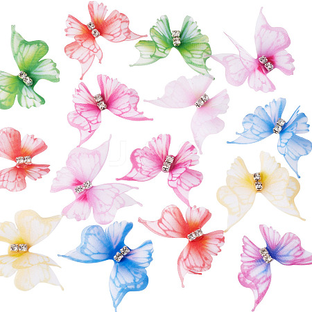 56Pcs 8 Colors Cloth Butterfly Ornament Accessories DIY-TA0014-28-1