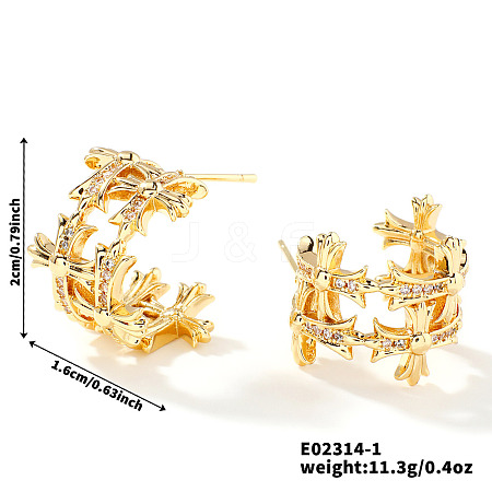 Simple and Elegant Cross Earrings for Women BW8755-1-1