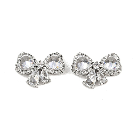Brass Micro Pave Cubic Zirconia Beads KK-H078-31P-1