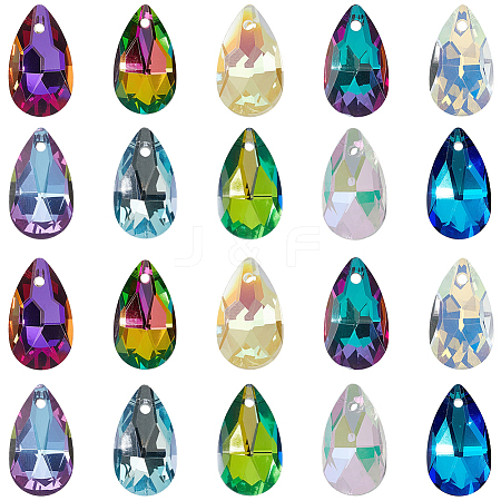 100Pcs 10 Colors Glass Pendants GLAA-SP0001-61-1