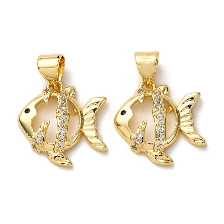 Brass Micro Pave Cubic Zirconia Pendants KK-A271-07E-G-1