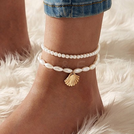 Imitation Pearl Anklets WG7595C-01-1