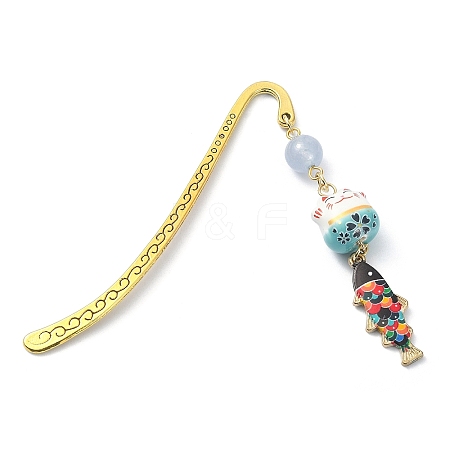 Japanese Style Maneki-neko Bookmark AJEW-JK00260-04-1