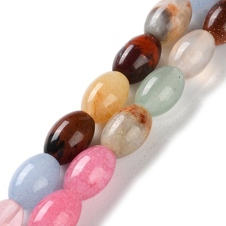 Natural & Synthetic Mixed Gemstone Beads Strands G-I369-B02-01-1