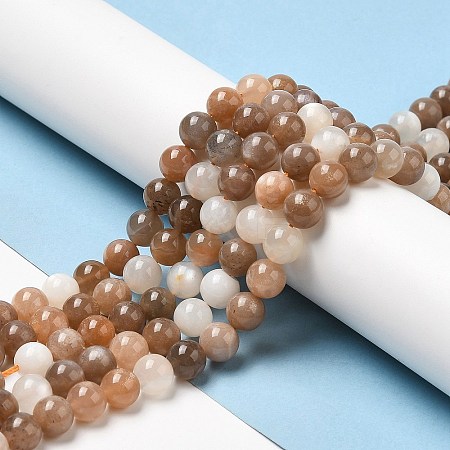 Natural Multi-Moonstone Beads Strands G-J157-8mm-06-1