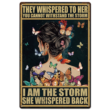 Vintage Metal Tin Sign AJEW-WH0189-835-1