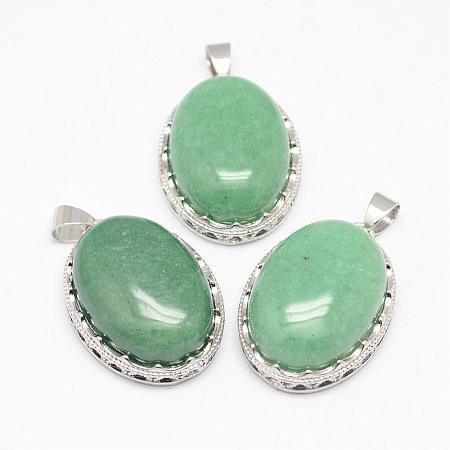 Natural Green Aventurine Pendants G-D851-41-1