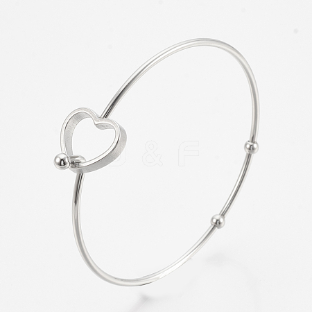 Tarnish Resistant 304 Stainless Steel Bangles STAS-N084-03-1