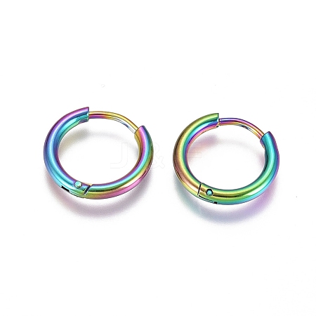 304 Stainless Steel Huggie Hoop Earrings EJEW-G272-02-10mm-M-1