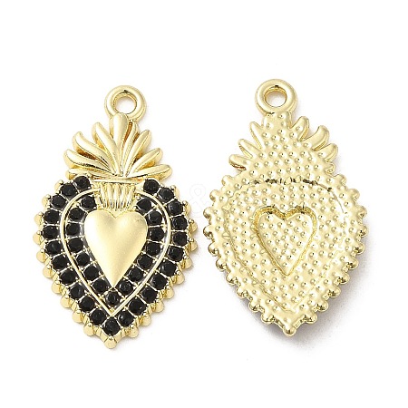 Alloy Rhinestone Pendant PALLOY-H128-08G-01-1