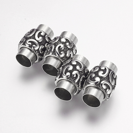 304 Stainless Steel Magnetic Clasps with Glue-in Ends X-STAS-F124-05AS-1