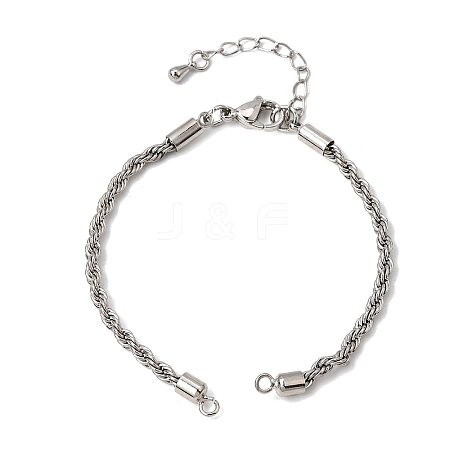 Adjustable Braided Brass Rope Chain Bracelet Making for DIY Connector Findings KK-CBA5ABD-01P-1