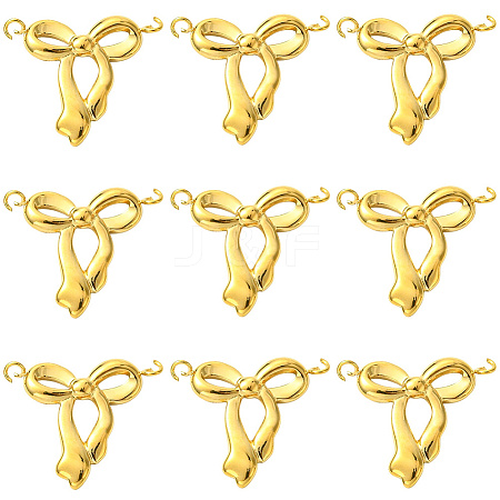 10Pcs 304 Stainless Steel Bowknot Connector Charms STAS-SC0010-53-1