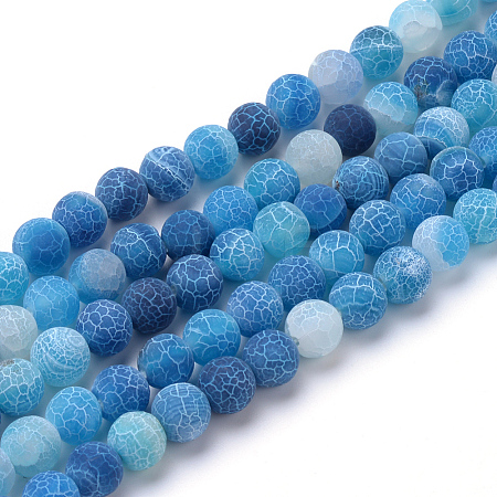 Natural & Dyed Crackle Agate Bead Strands G-T056-6mm-07-1