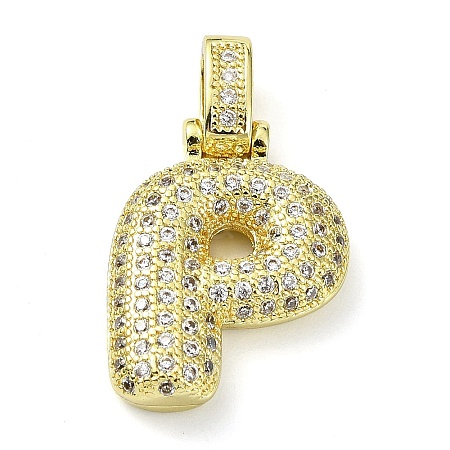 Brass Micro Pave Clear Cubic Zirconia Pendants KK-M279-01G-P-1