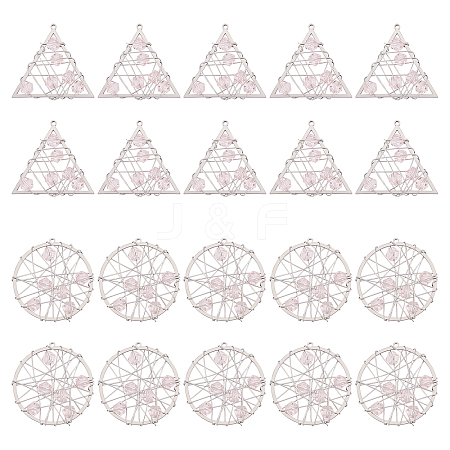 20Pcs 2 Styles 201 Stainless Steel Pendants STAS-UN0034-10-1