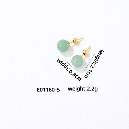 Handmade Fashion Gemstone Stainless Steel Bead Earrings Accessories for Autumn/Winter VH6205-4-1