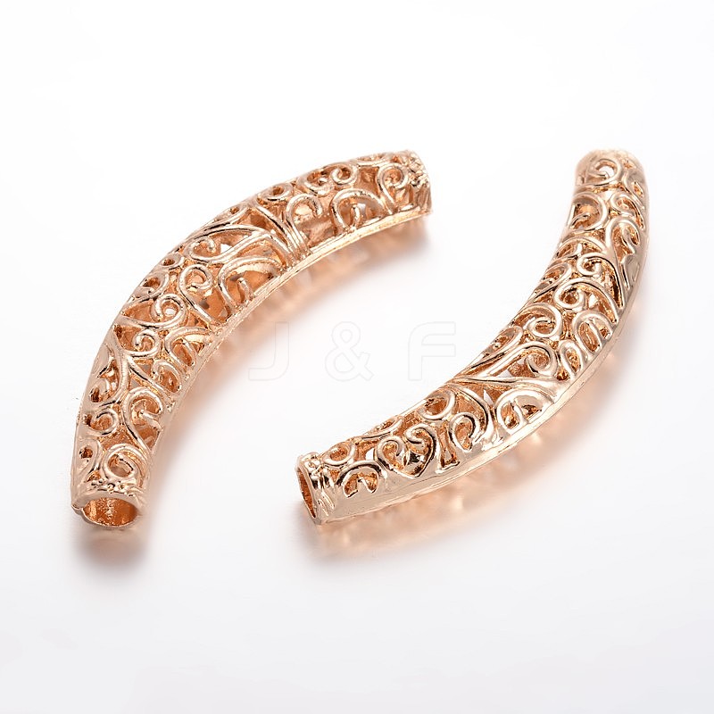 Wholesale Curved Alloy Hollow Tube Beads