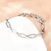 304 Stainless Steel Cross Link Chain Bracelet & Necklace Jewelry Sets SJEW-L199-07P-3